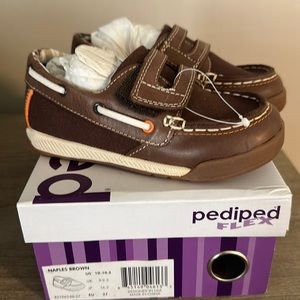 NIB Pediped FLEX Brown Naples Loafer Shoe Toddler/Little Kid 10-10.5